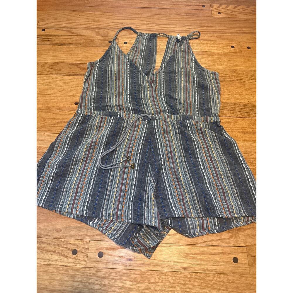 Dainty Hooligan Sleeveless Surplice Romper Bell Tassel Tie Women Medium